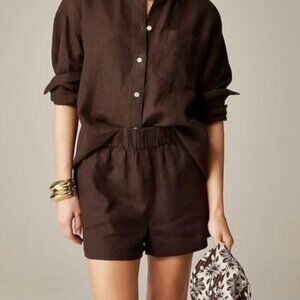 J. Crew Tropez Short in Linen in Dark Brown Size XS NWT